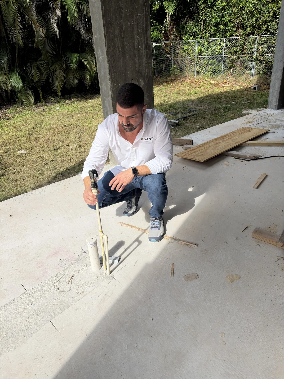 On-site measurements and planning for an outdoor TRIIVANT project
